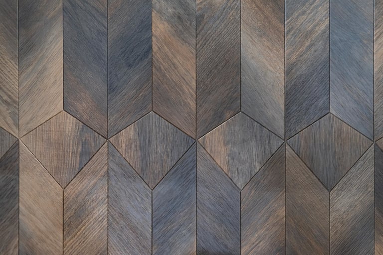 Dark wood parquet flooring